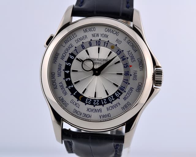 Patek Philippe World Time 18K White Gold Silver Dial