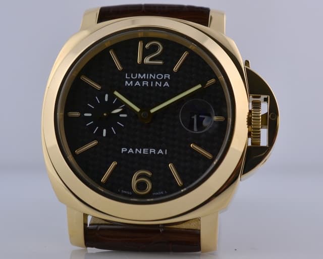 Panerai Luminor Marina 18K Yellow Gold Carbon Fiber Dial H Series (2005) 44MM