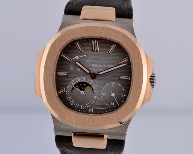 Patek Philippe Jumbo Nautilus 18K White Gold / Rose Gold Limited Edition Signed Tiffany