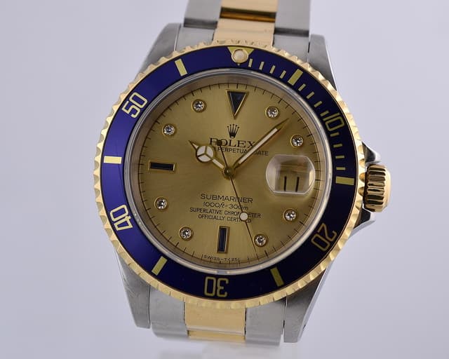 Rolex Submariner 18K / SS Gold Serti Diamond Dial