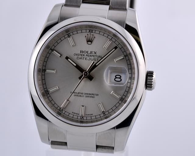 Rolex Datejust Silver Stick Dial (Scrambled 2011/2012)