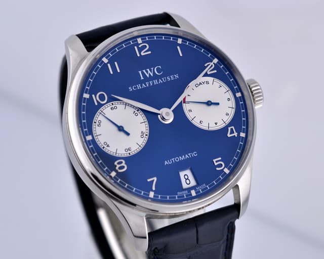 IWC Portuguese 7 Day Automatic Laureus Edition Blue Dial SS 42MM