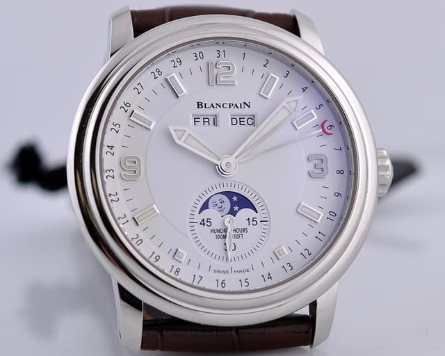 Blancpain Leman Complete Calendar Moon SS White Dial 40MM