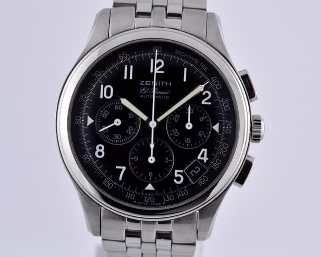 Zenith Class El Primero Chronograph Black DIal SS/SS 38MM