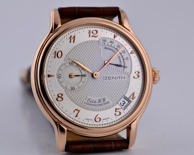 Zenith Elite Hand Wound Power Reserve 18K Rose Gold 36MM