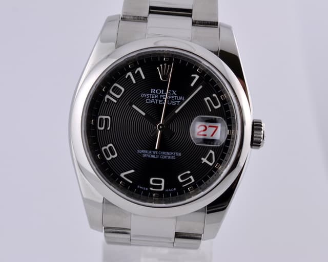 Rolex Datejust Black Dial Arabic Numerals
Oyster Bracelet M Series (2009)