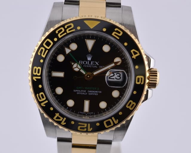 Rolex GMT Master II SS / 18K Black Dial Ceramic Bezel