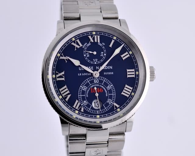 Ulysse Nardin Marine Chronometer 1846 Blue Dial SS /SS