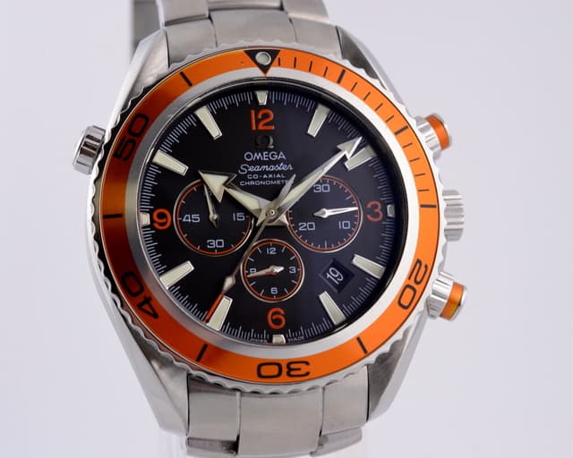 Omega Seamaster Co Axial Planet Ocean SS/SS Orange Bezel 45.5MM