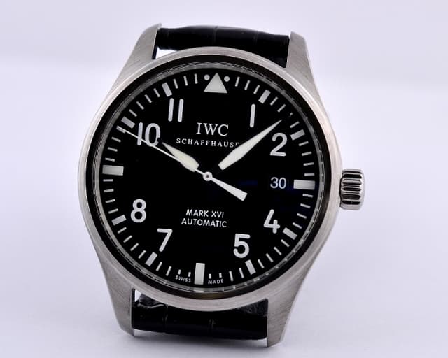 IWC Mark XVI Black Dial SS/Alligator 39MM