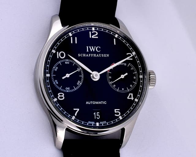 IWC Portuguese 7 Day Automatic SS Black Dial