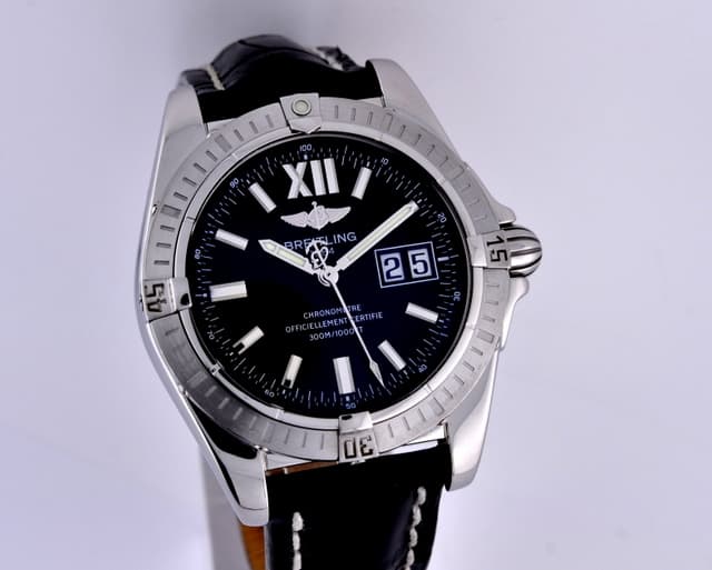 Breitling Cockpit Black Dial SS / Alligator
