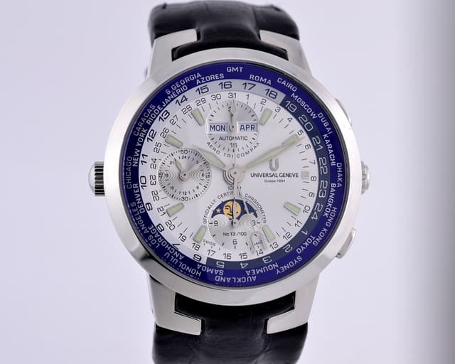 Universal Geneve Aero Tri-Compax Chronometer SS / Alligator