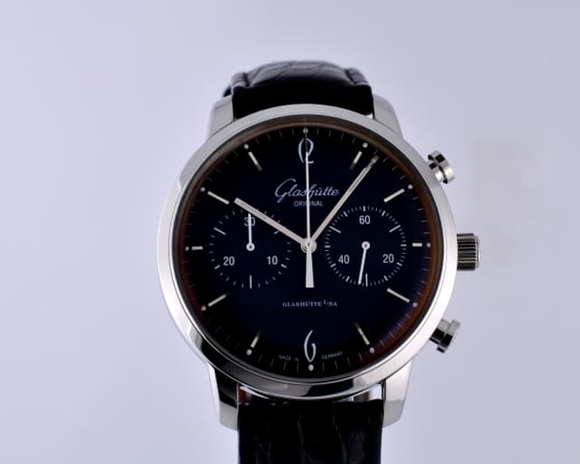 Glashutte Original Senator Sixties Chronograph SS Black Dial