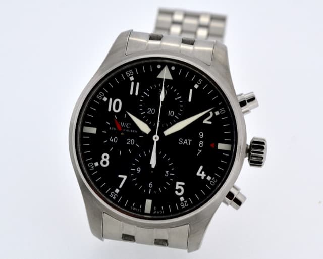 IWC Pilot Chronograph Black Dial SS / SS