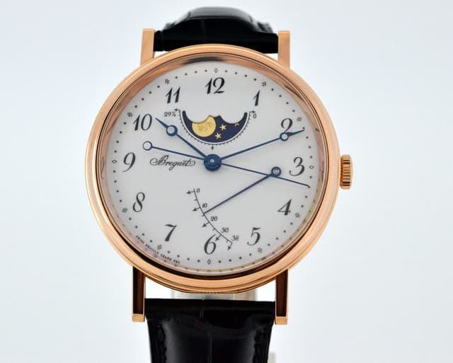 Breguet Classique Moonphase 18K RG Enamel Dial / Deployant Buckle