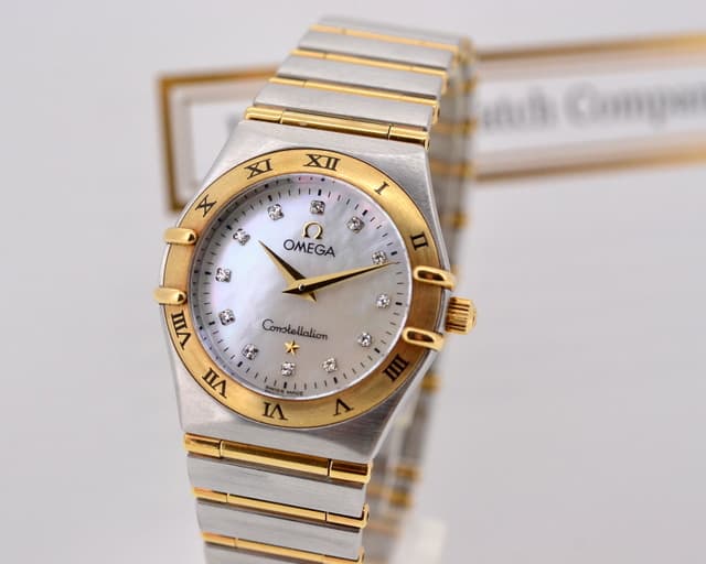 Omega Ladies Constellation 95 Quartz 18K / SS MOP Diamond Dial