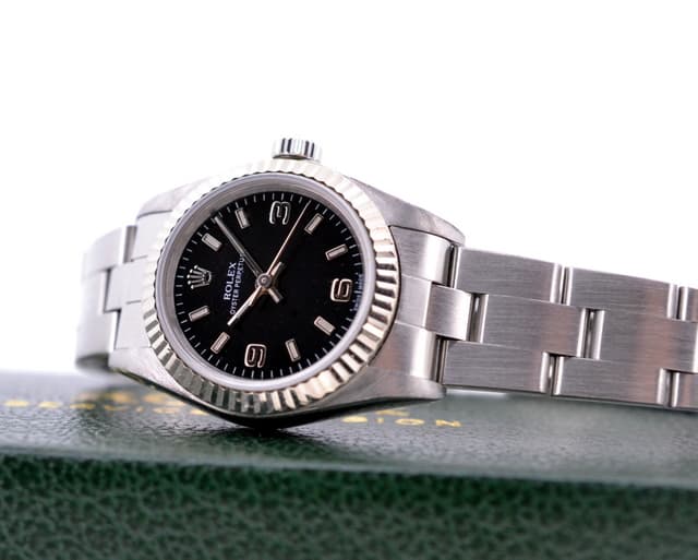 Rolex Ladies Oyster Perpetual Black Dial SS / Oyster Bracelet