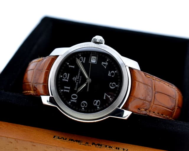 Baume & Mercier Capeland SS Black Dial Quartz Arabic Numerals