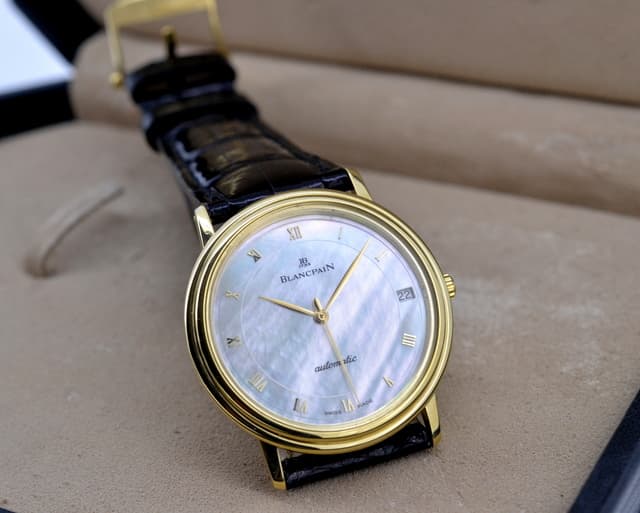 Blancpain Villeret Ultra Slim Automatic MOP Dial 18K Yellow Gold