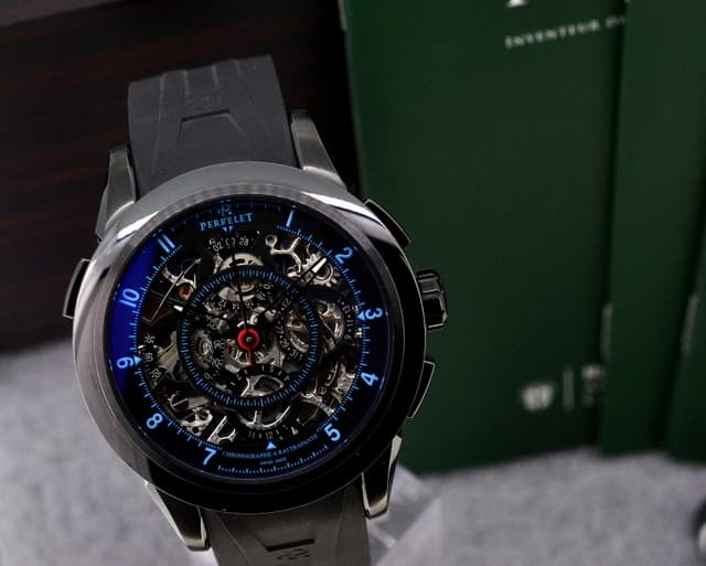 Perrelet Split Second Chronograph Skeleton Dial DLC