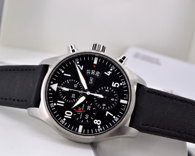 IWC Pilot Chronograph SS Black Dial