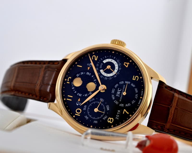IWC Portuguese Perpetual Calendar 18K Rose Gold Black Dial