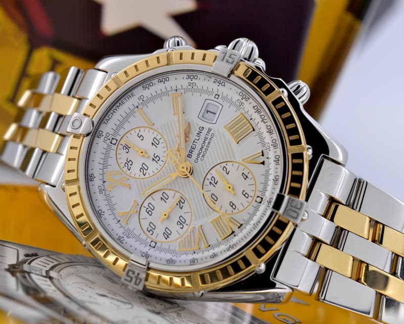 Breitling Crosswind White Dial SS / 18K Yellow Gold