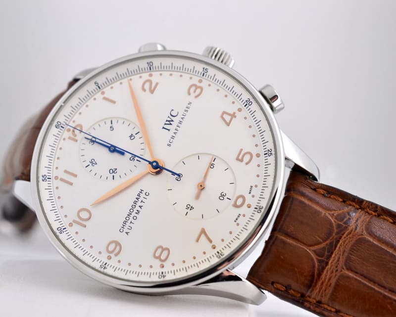IWC Portuguese Chronograph SS Silver Dial / Gold Numerals