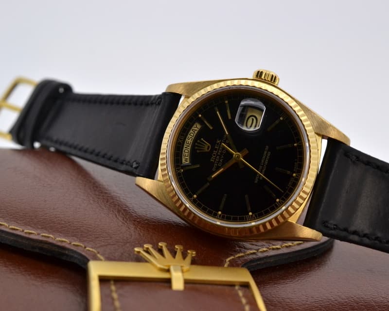 Rolex Day Date 18K Yellow Gold / Black Dial