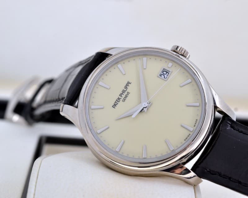 Patek Philippe Calatrava Automatic Ivory Dial 18K White Gold