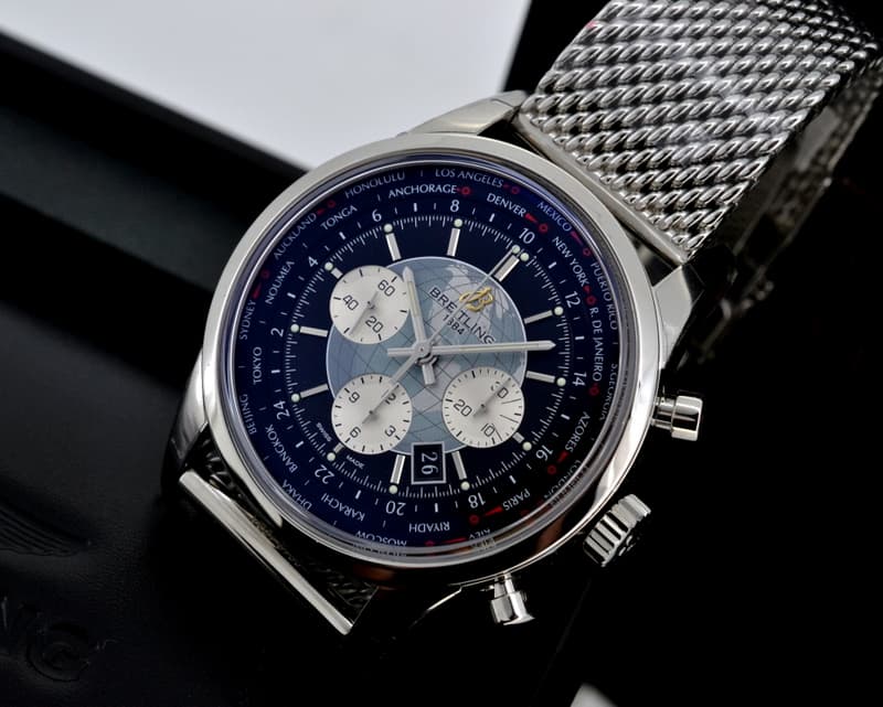 Breitling Transocean Chronograph Unitime SS / SS UNWORN