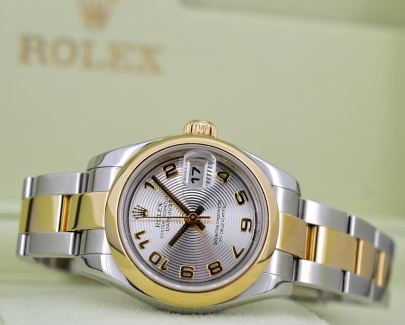 Rolex Lady Datejust 18K / SS Oyster Silver Arabic Dial