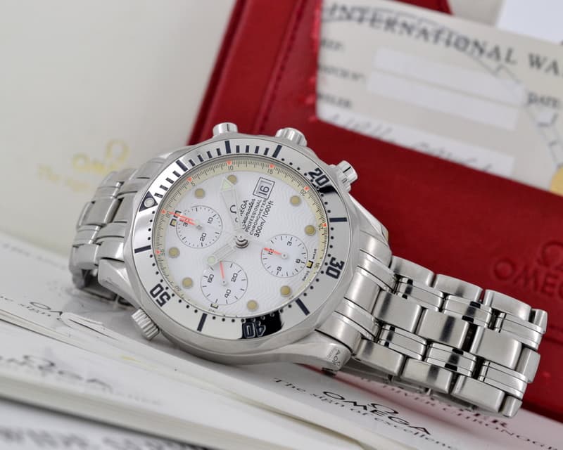 Omega Seamaster Professional Chronograph White Dial SS / SS