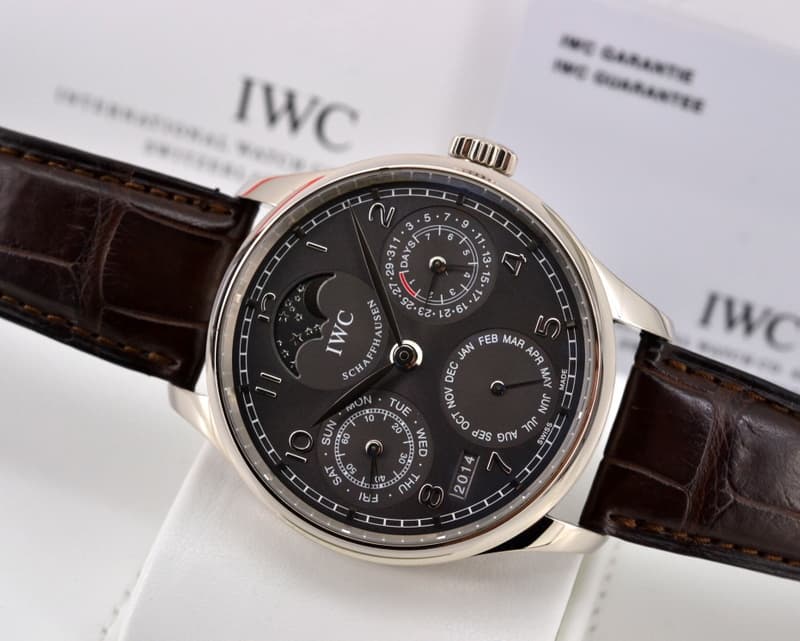 IWC Portuguese Perpetual II Grey Dial 18K White Gold