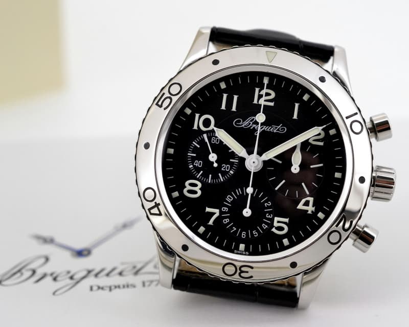 Breguet Type XX Aeronavale Black Dial SS / Alligator