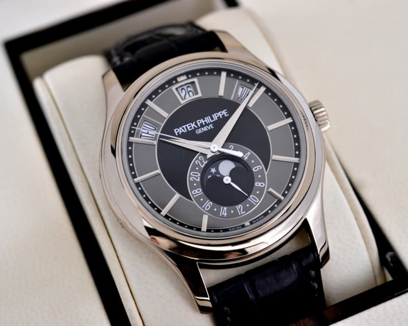 Patek Philippe Annual Calendar Black Dial 18K White Gold