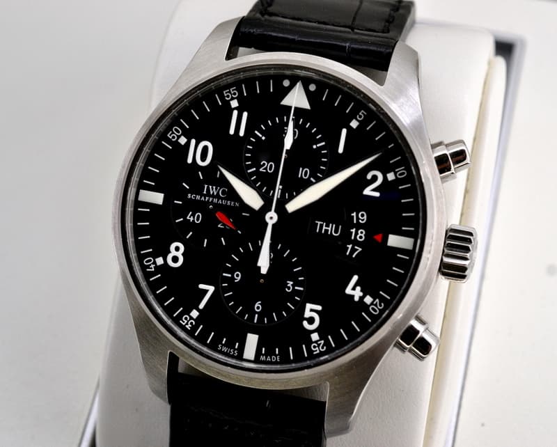 IWC Pilot Chronograph SS Black Dial