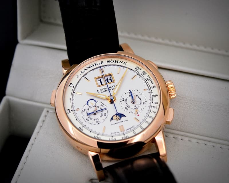 A. Lange and Sohne Datograph Perpetual Calendar Chronograph 18K Rose Gold