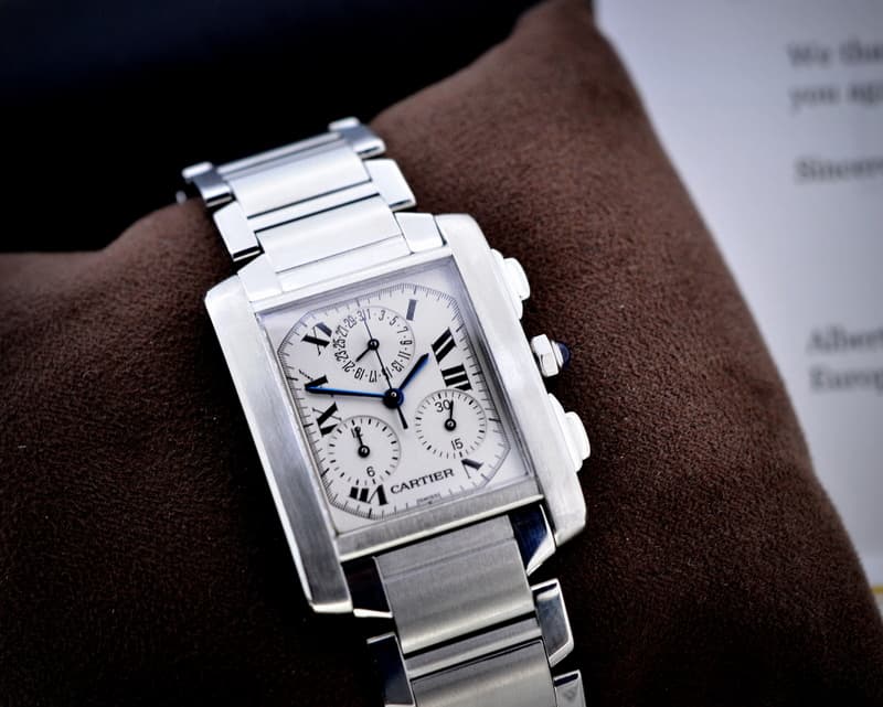 Cartier Tank Francaise Chronoflex Quartz Chronograph SS