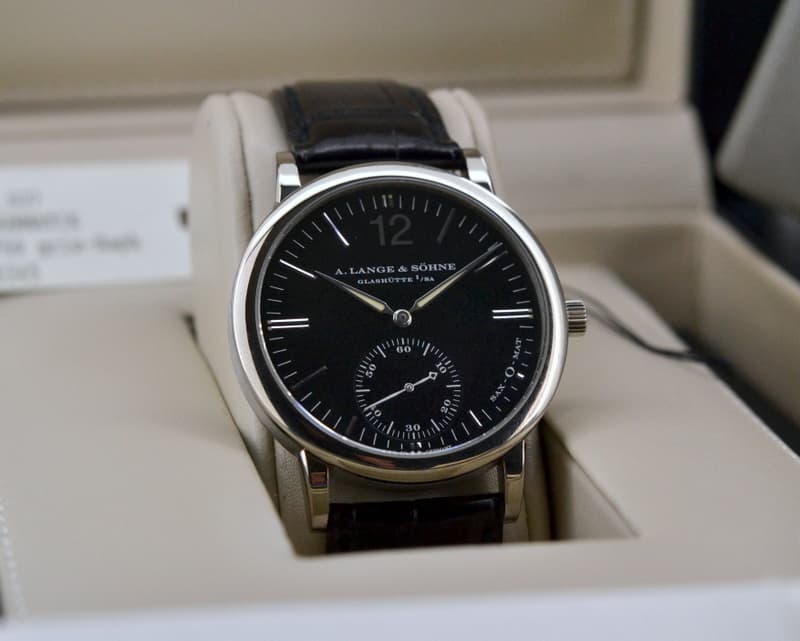 A. Lange and Sohne Langematik 18K White Gold Black Dial