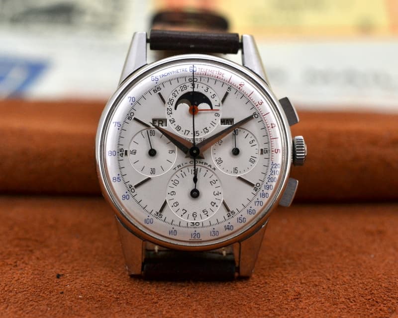 Universal Geneve Tri Compax Stainless Steel / Silver Dial