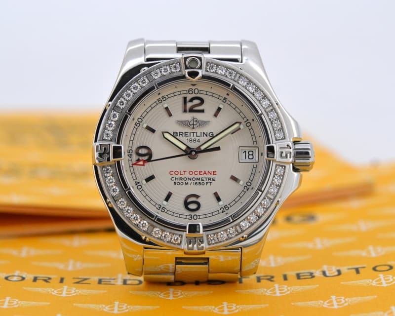 Breitling Colt Ocean Quartz SS Diamond Bezel