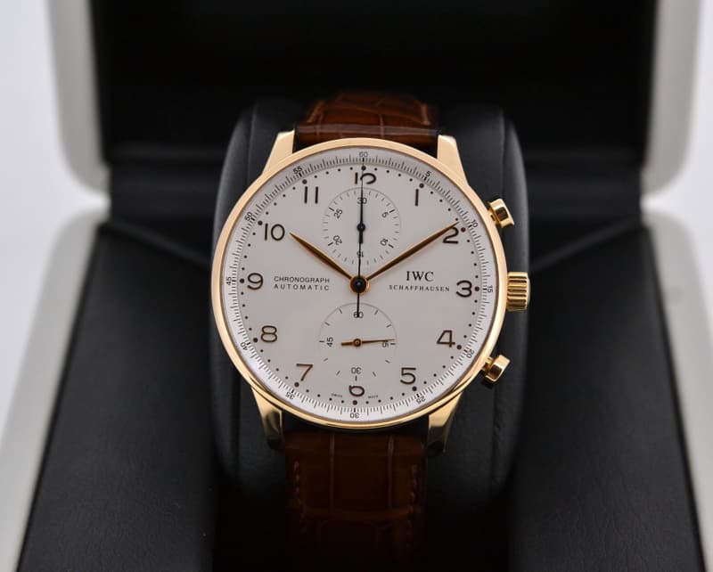 IWC Portuguese Chronograph 18K Rose Gold / Silver Dial