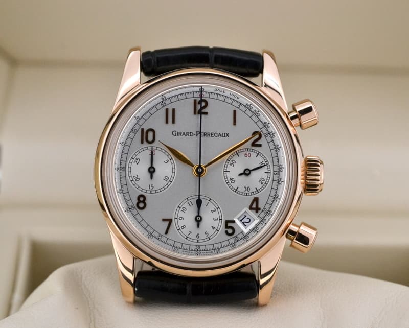 Girard Perregaux Chronograph 18K Rose Gold Silver Dial