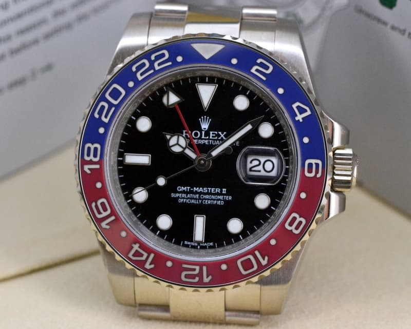 Rolex GMT Master II Blue / Red 18K White Gold
