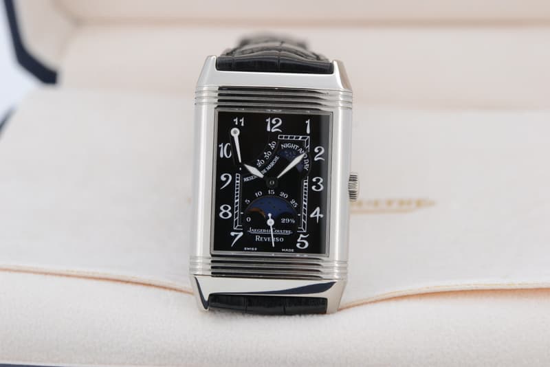 Jaeger LeCoultre Reverso Sun Moon 18K White Gold Black Dial