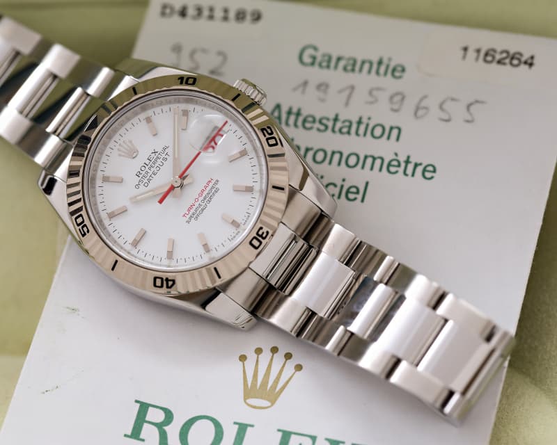 Rolex Datejust Turn O Graph SS White