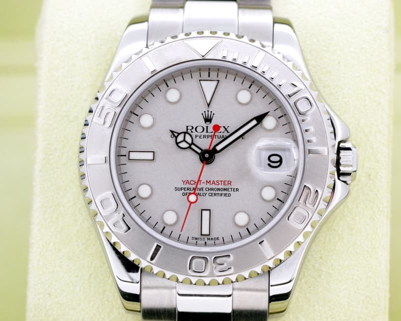 Rolex Yacht Master Mid Size SS / Platinum Bezel