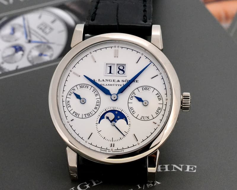 A. Lange and Sohne Saxonia Annual Calendar 18K White Gold